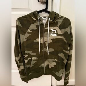 PINK Victoria's Secret Green Camo Hoodie
